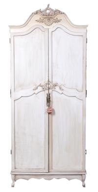 A Diminutive Louis XV Style Painted Armoire Height 80 x width 34 x depth 9 inches. — 20TH CENTURY