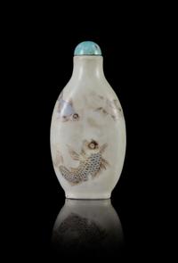 An Enameled and Incised Porcelain Snuff Bottle — 18TH/19TH CENTURY