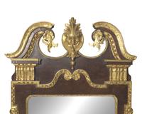 A George I Parcel-Gilt Burl Walnut Veneered Looking Glass
