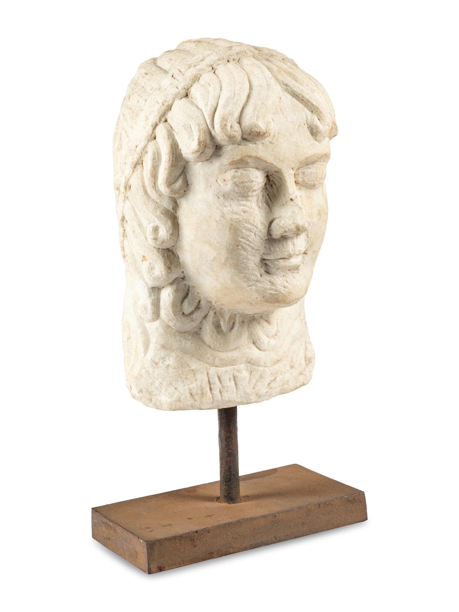 A Continental Marble Portrait Head