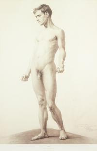 Three Nude Male Prints, , from the Royal Academy Life Class, 1887 and 1888, Adonis, Apollo and Odysseus
