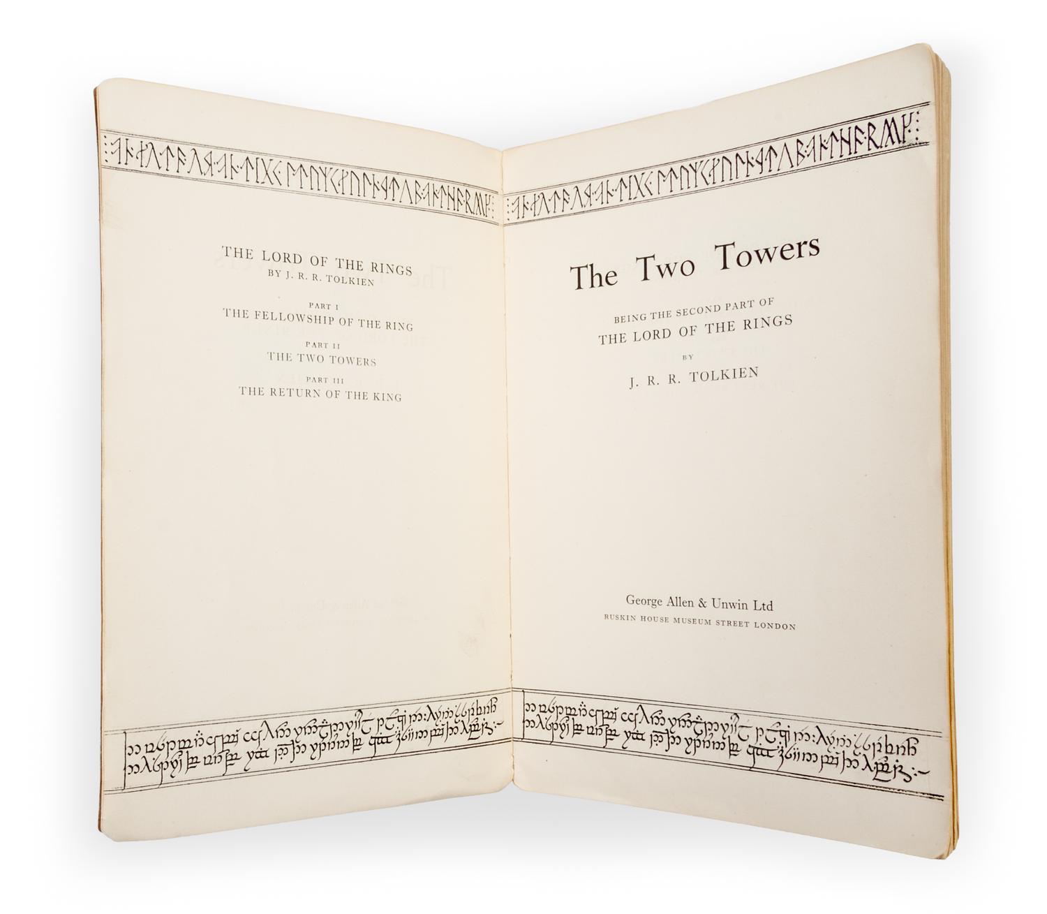 TOLKIEN, J. R. R. The Two Towers. London, 1954. Proof copy.