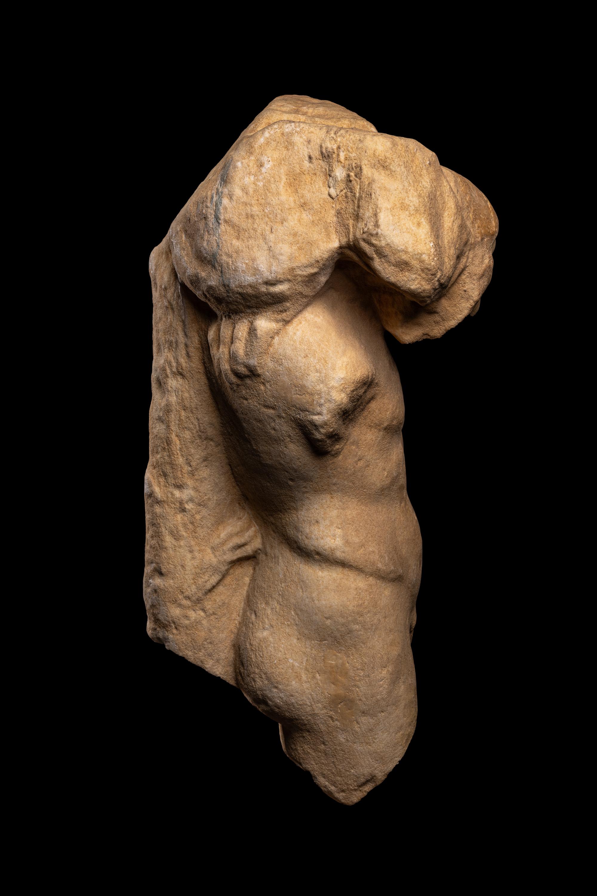A Roman Marble Telamon in the Form of a Satyr
