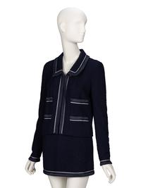 Chanel, Navy Bouclé Tweed Suit
