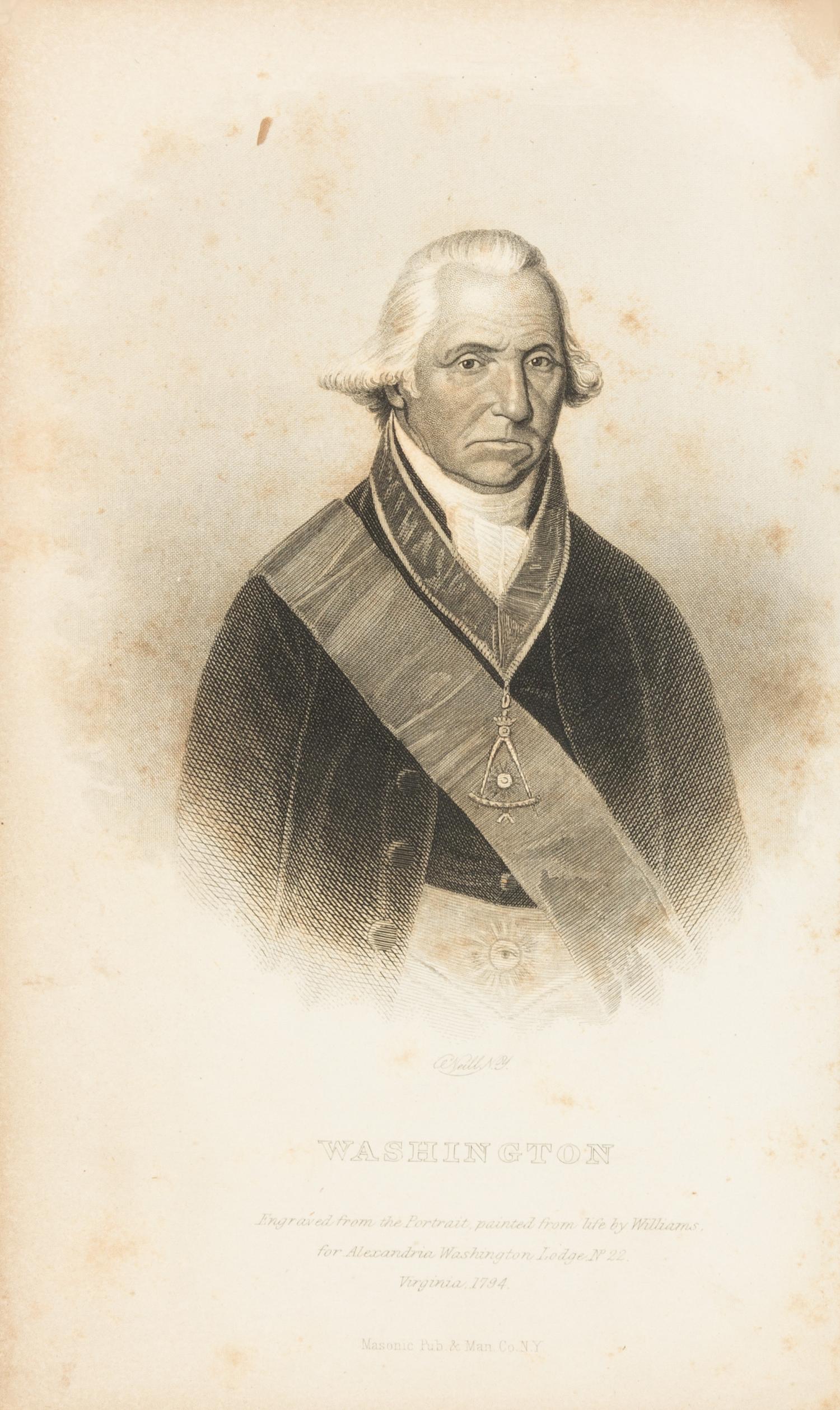 HAYDEN, Sidney (1813-1890). Washington and His Masonic Compeers. New York: Masonic Publishing and Manufacturing Co., 1866.