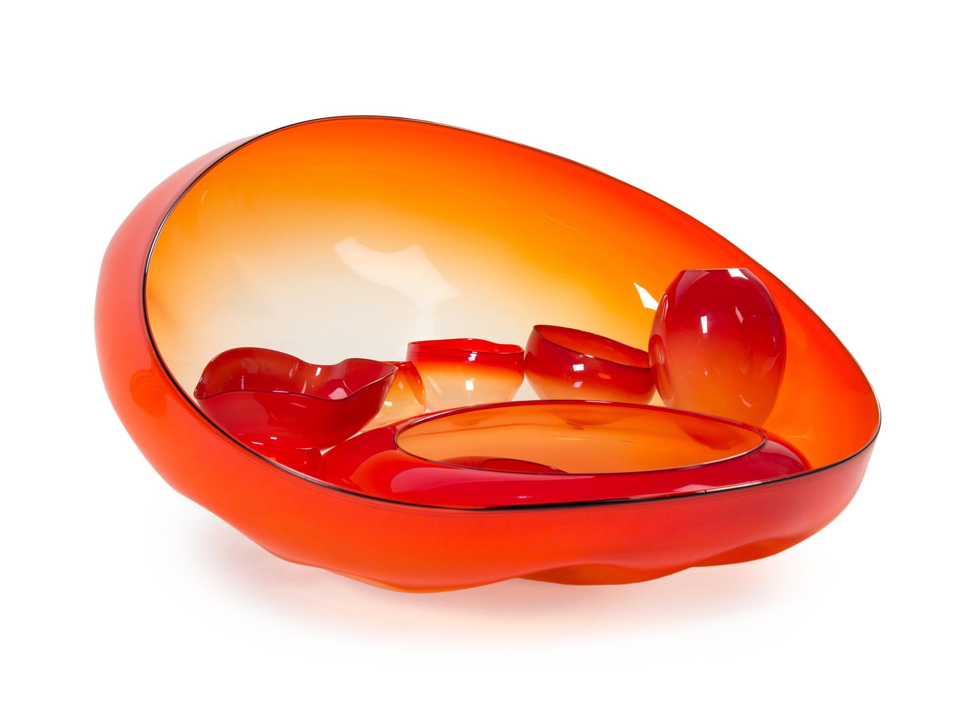 An American Studio Glass Sculpture, Dale Chihuly (b. 1941) Diameter of largest 26 1/2 inches.