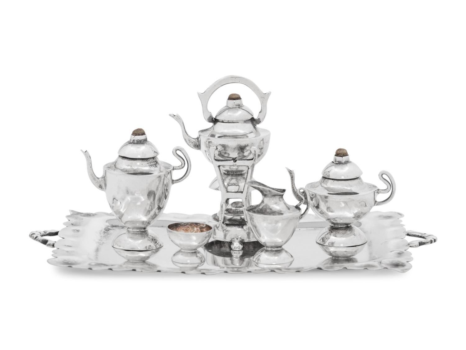 A Mexican Silver Miniature Six-Piece Tea and Coffee Service