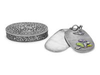 A Japanese Silver and Enameled Aide Memoire