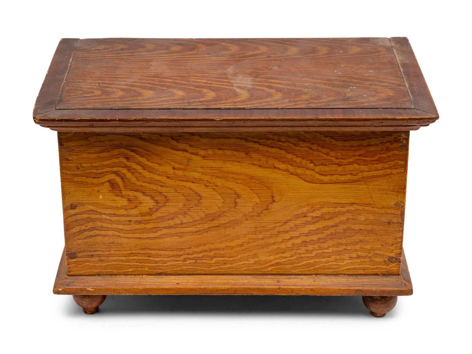 A Miniature Grain Painted Pine Blanket Chest