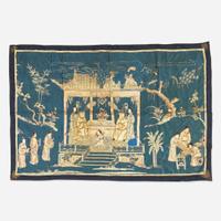 A group of three Chinese embroidered silk textiles 刺繡一組三件 Qing dynasty ?