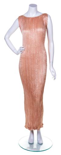 A Mariano Fortuny Apricot "Delphos" Gown,