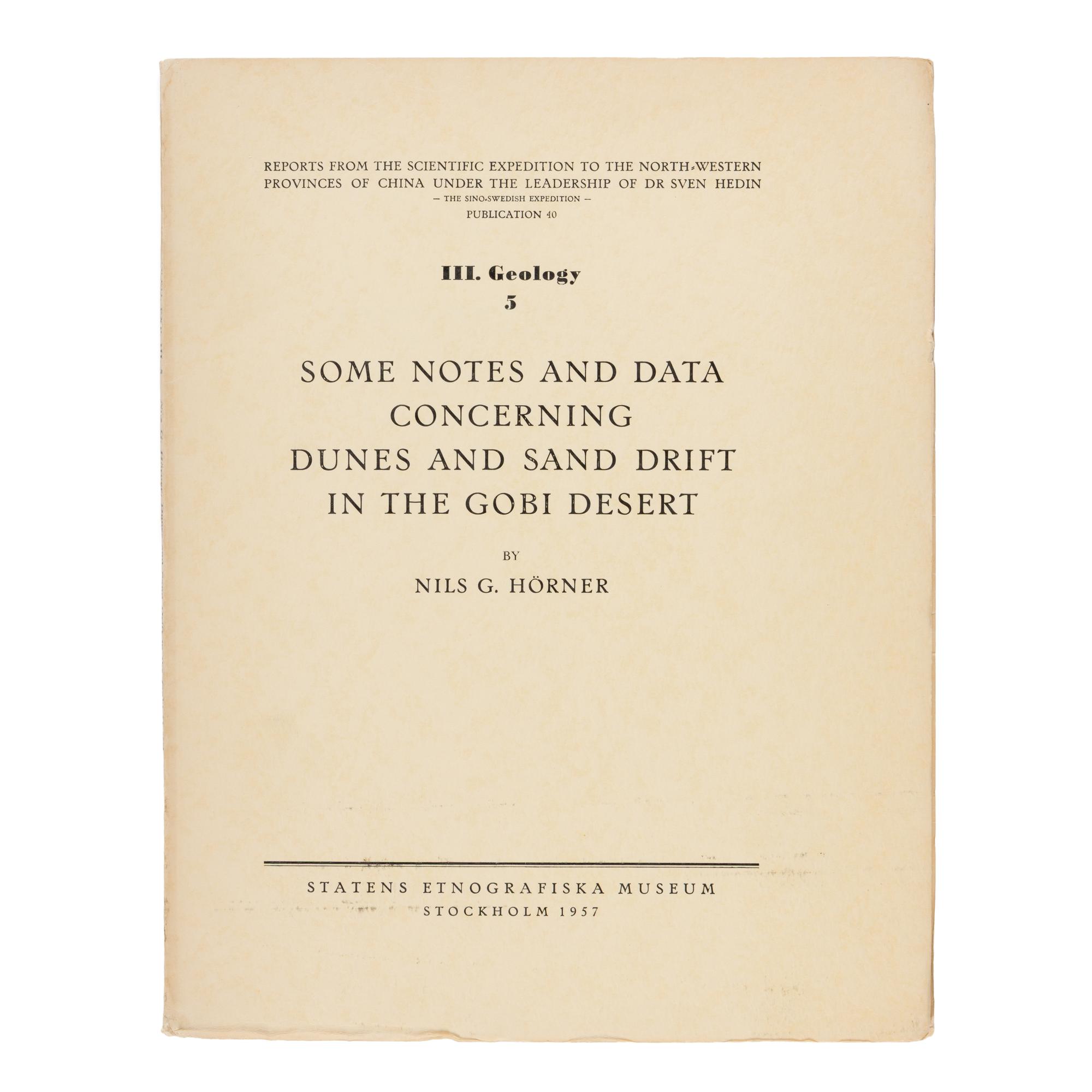 [Travel & Exploration]. (Hedin, Sven). Reports from the Scientific Expedition to the North-Western Provinces of China Under the Leadership of Dr. Sven Hedin