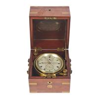 A Brass and Mahogany Marine Chronometer