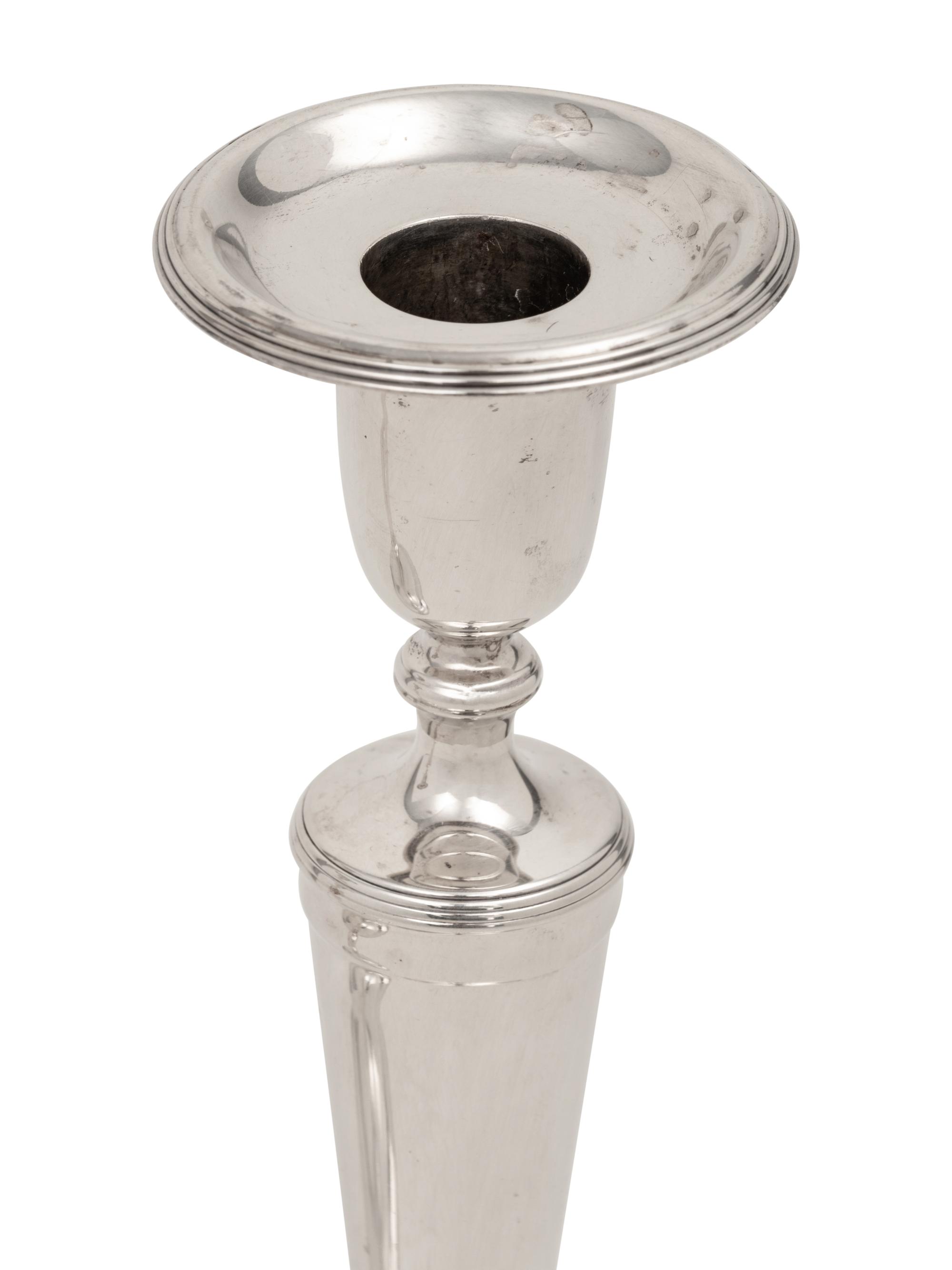 A Pair of Tiffany and Co. Silver Candlesticks