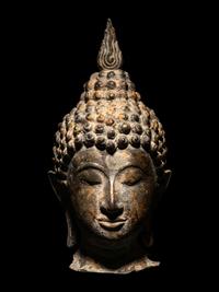A Bronze Buddha Head