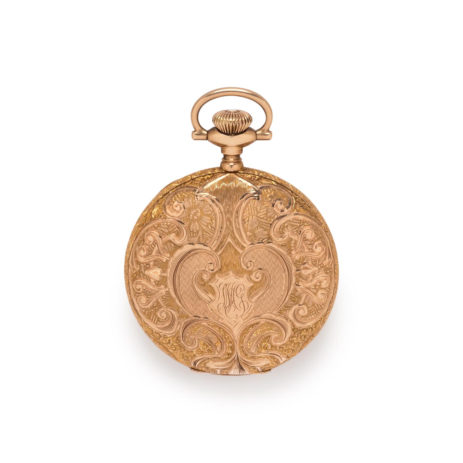 ELGIN, 14K YELLOW GOLD HUNTER CASE POCKET WATCH