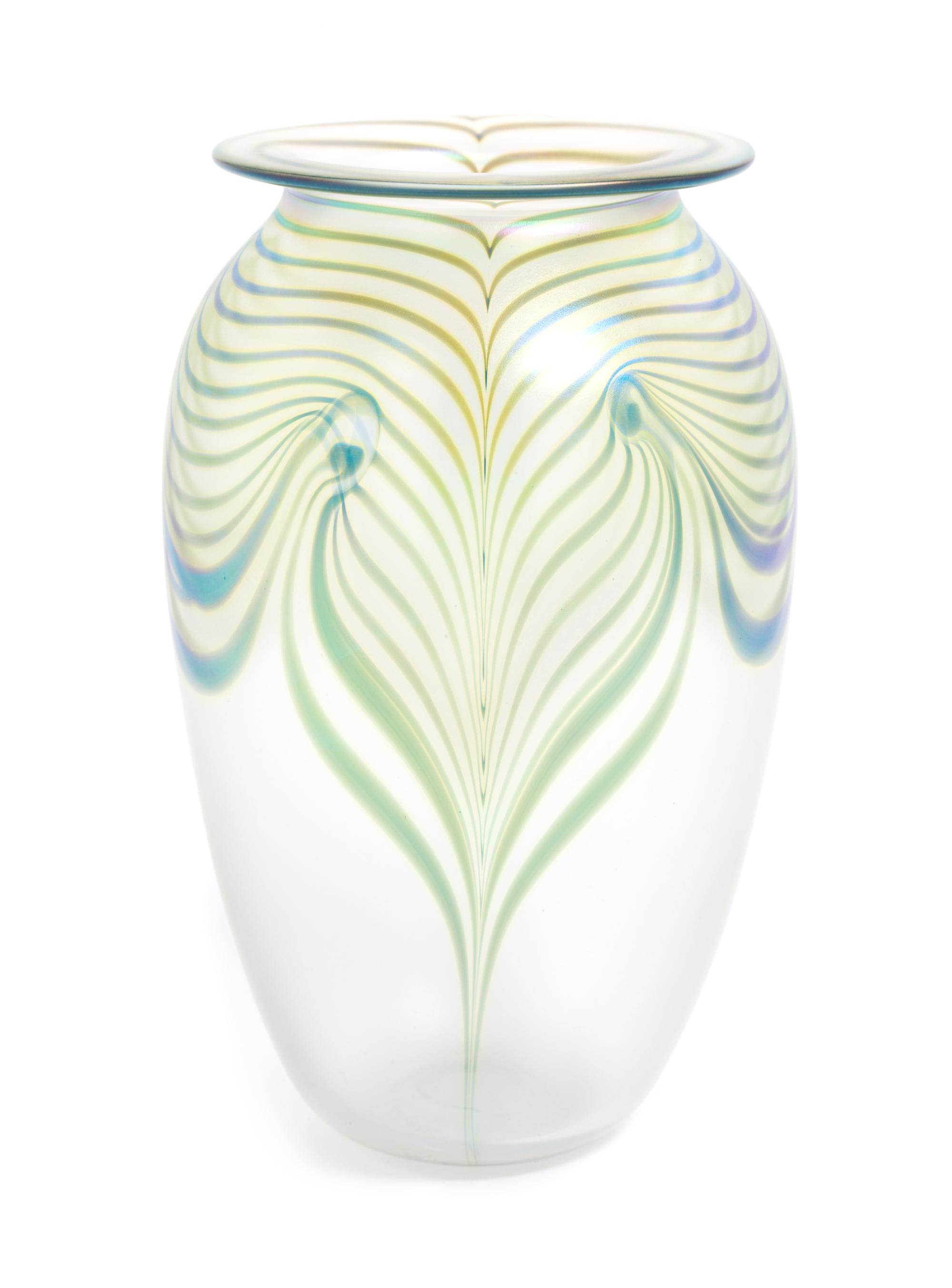 Robert Eickholt, COLUMBUS, OHIO, 1989, an iridescent glass vase