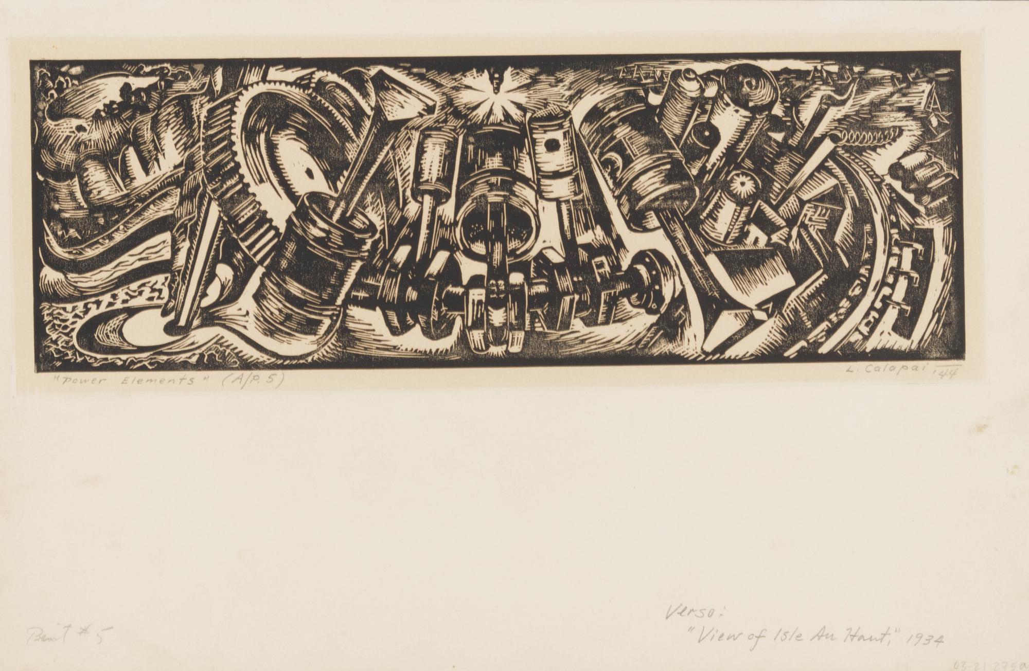 Power Elements , 1944, Untitled , 1948 and Untitled , 1948