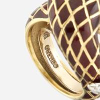 An enamel, diamond, emerald, and gold ring, David Webb