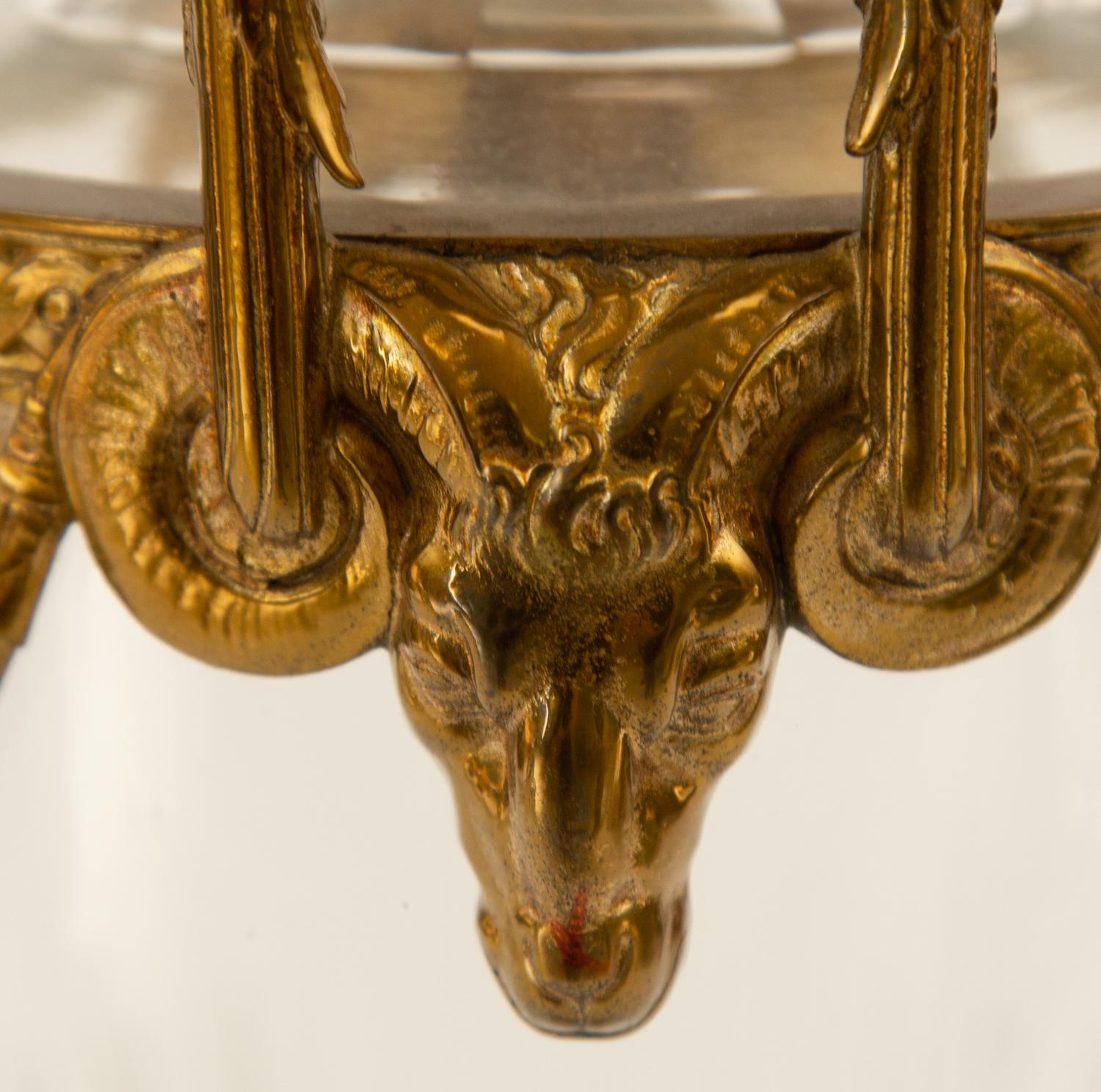A Pair of French Empire Style Gilt-Metal Mounted Glass Vases — 20th Century