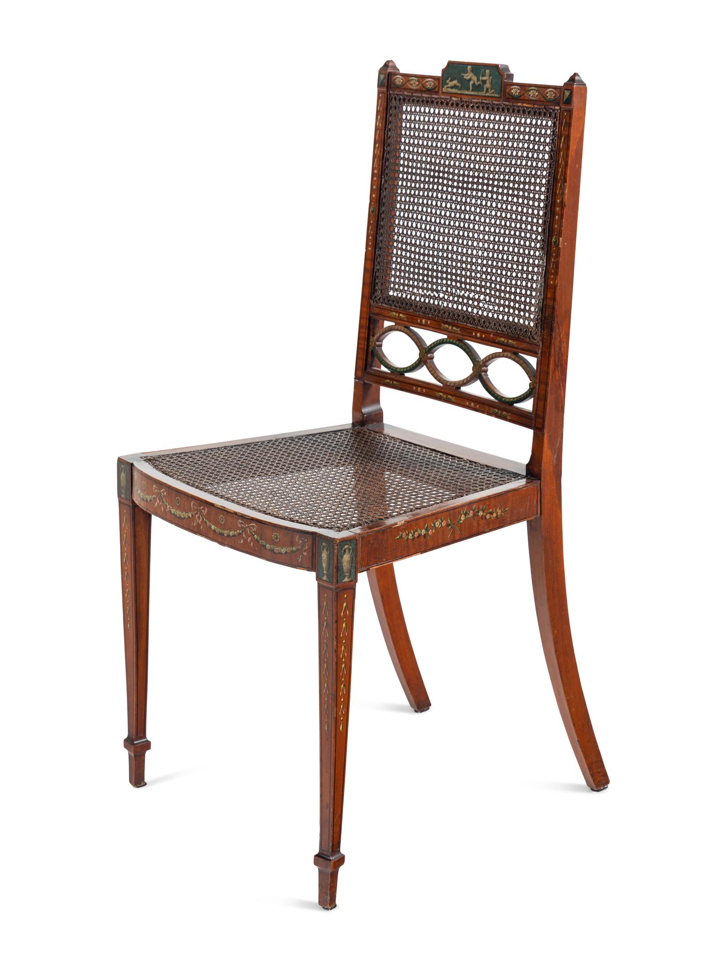 A Pair of Edwardian Painted Side Chairs