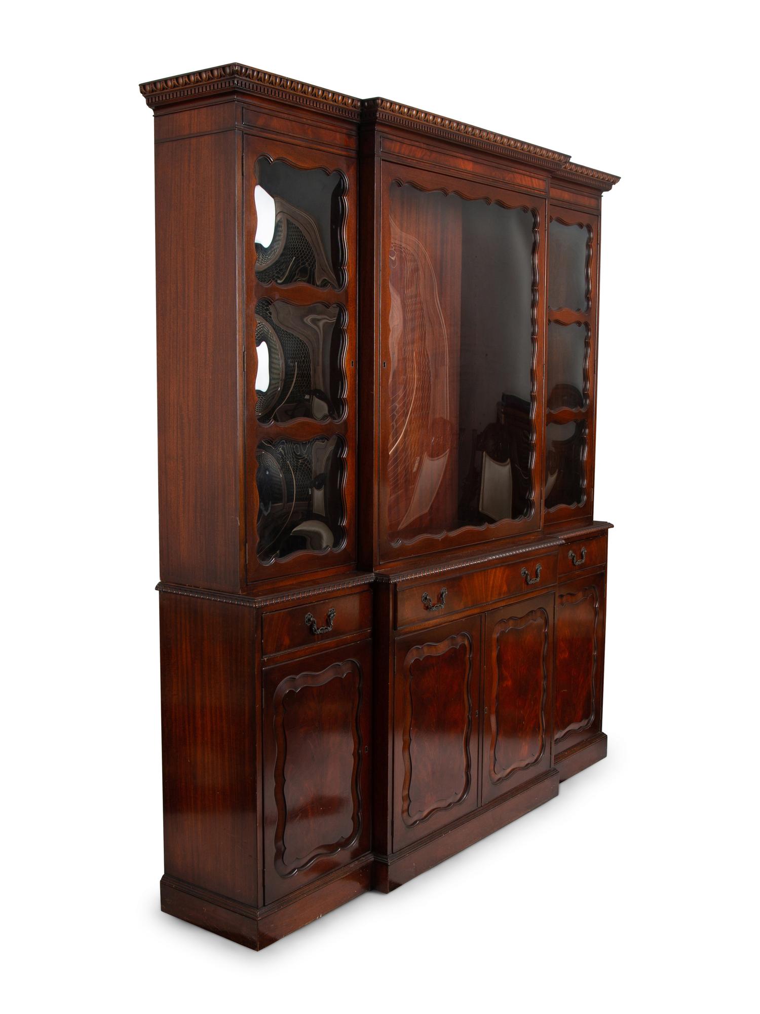 A George III Style Mahogany Breakfront Cabinet