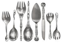A Group of Nineteen Danish Silver Serving Articles, Georg Jensen Silversmithy, Copenhagen, First Quarter 20th Century and Later, compri