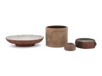 Four Chinese Yixing Zisha Pottery Vessels