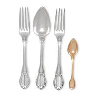 A Collection of French Silver Flatware Articles
