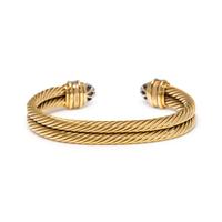 DAVID YURMAN, YELLOW GOLD AND DIAMOND 'CABLE CLASSIC' CUFF BRACELET