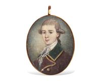 English School 18th Century, A Portrait Miniature of a Young Gentleman