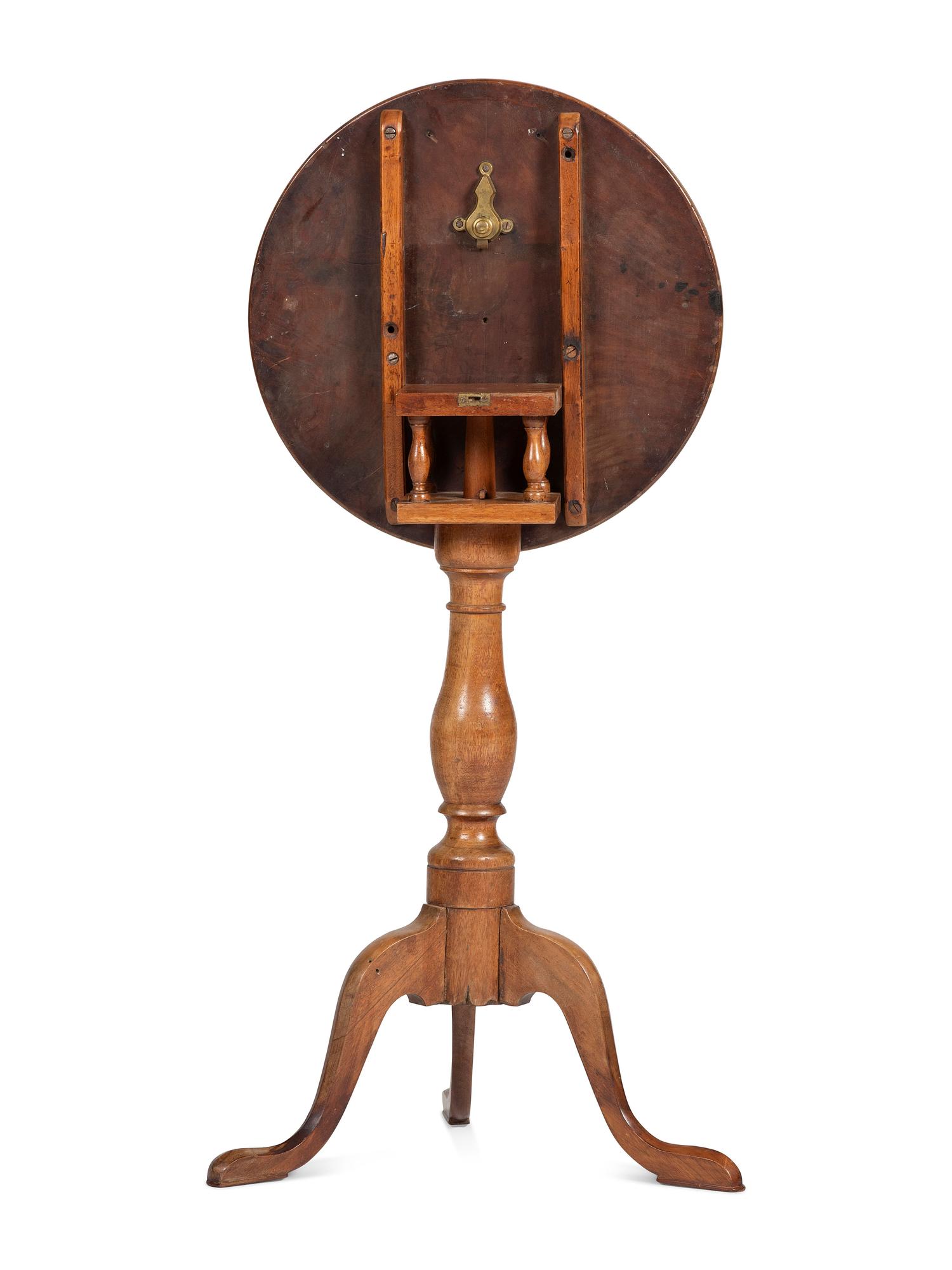 A Chippendale Mahogany Dished-Top Tilt-Top Candlestand