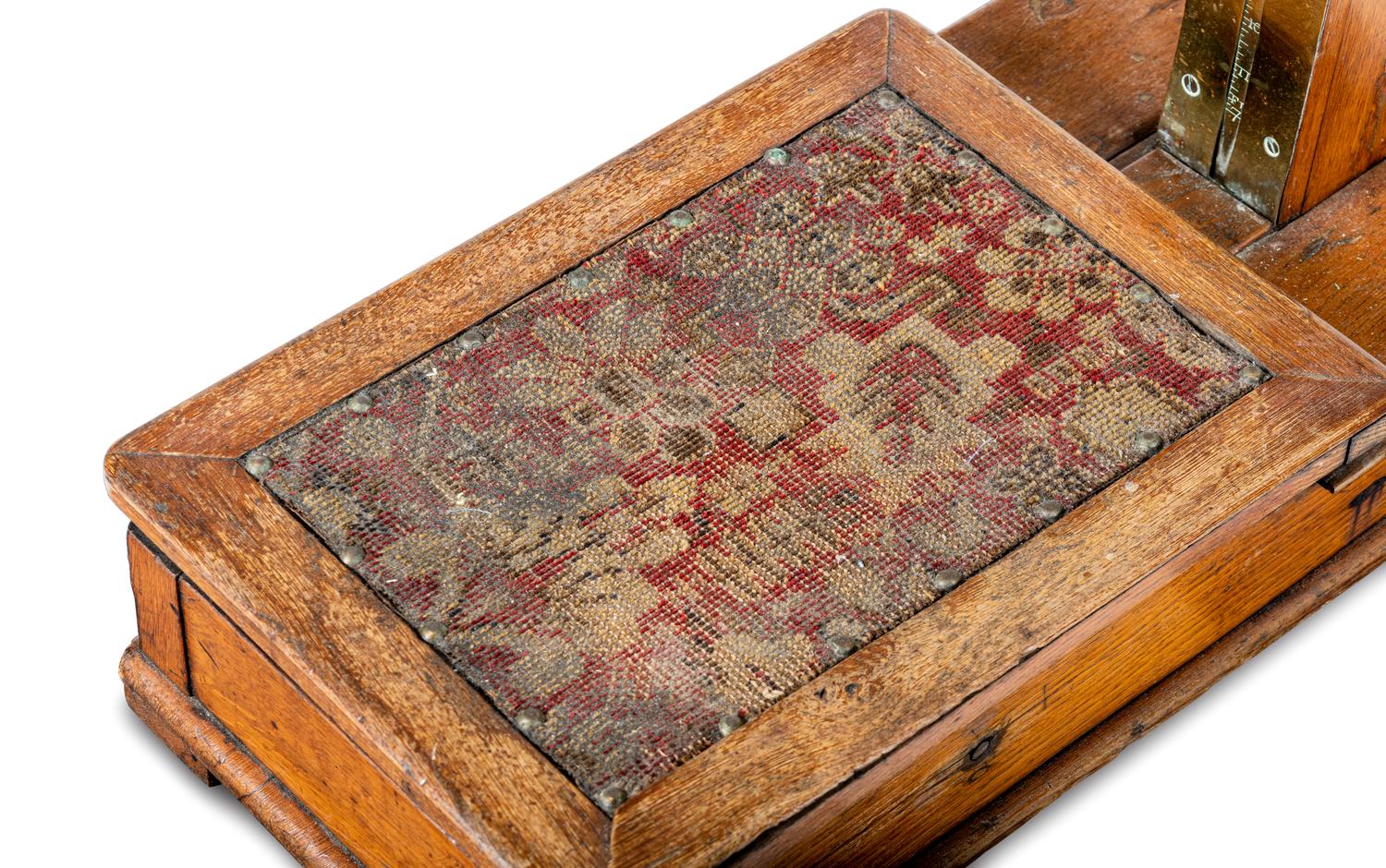 An English Oak and Brass Weighing Scale