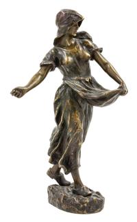 A Continental Parcel Gilt Bronze Figure Height 11 1/4 inches.