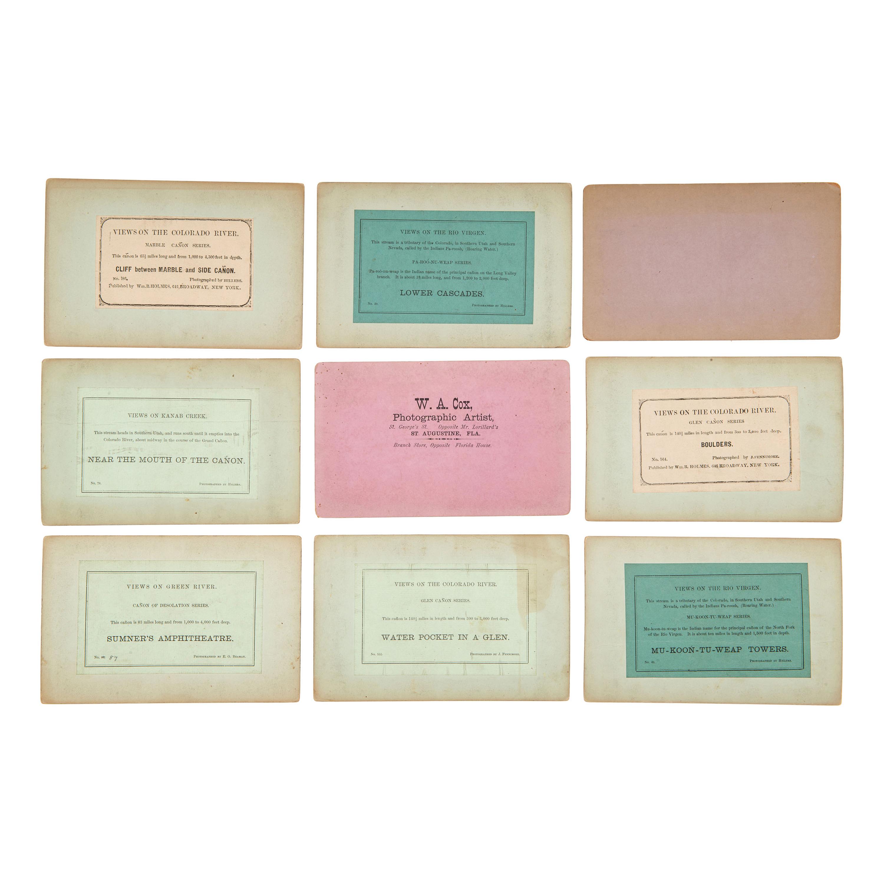 [EARLY PHOTOGRAPHY] -- [CRONAU, Rudolf]. A group of 34 assorted stereoviews featuring landscapes and manmade structures around the world, with a concentration on the American west, collected by artist Rudolf Cronau.