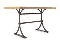 A Contemporary Grain-Painted and Wrought Iron Table
