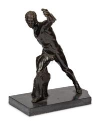 A Patinated Bronze Model of The Borghese Gladiator