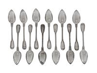 A Set of Twelve Silver Spoons