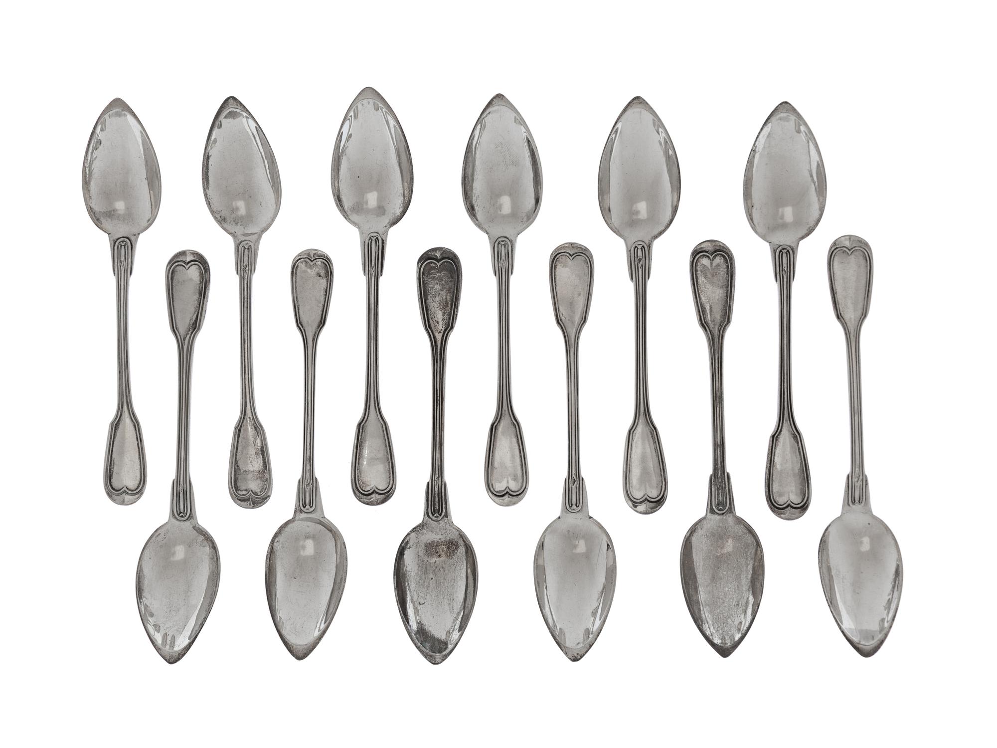 A Set of Twelve Silver Spoons