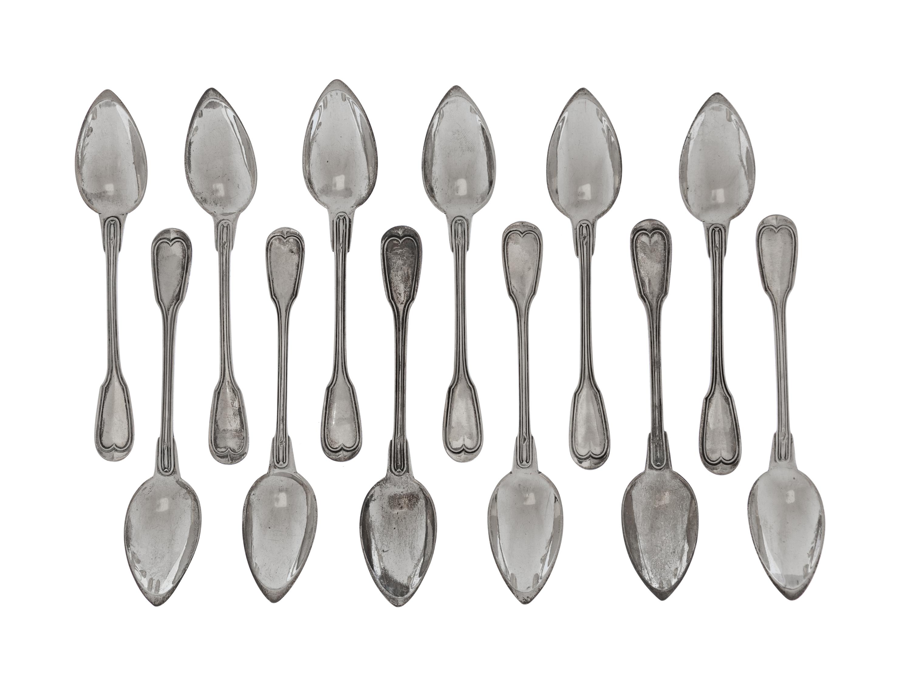 A Set of Twelve Silver Spoons