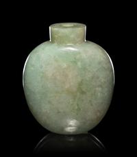 Two Green Jadeite Snuff Bottles