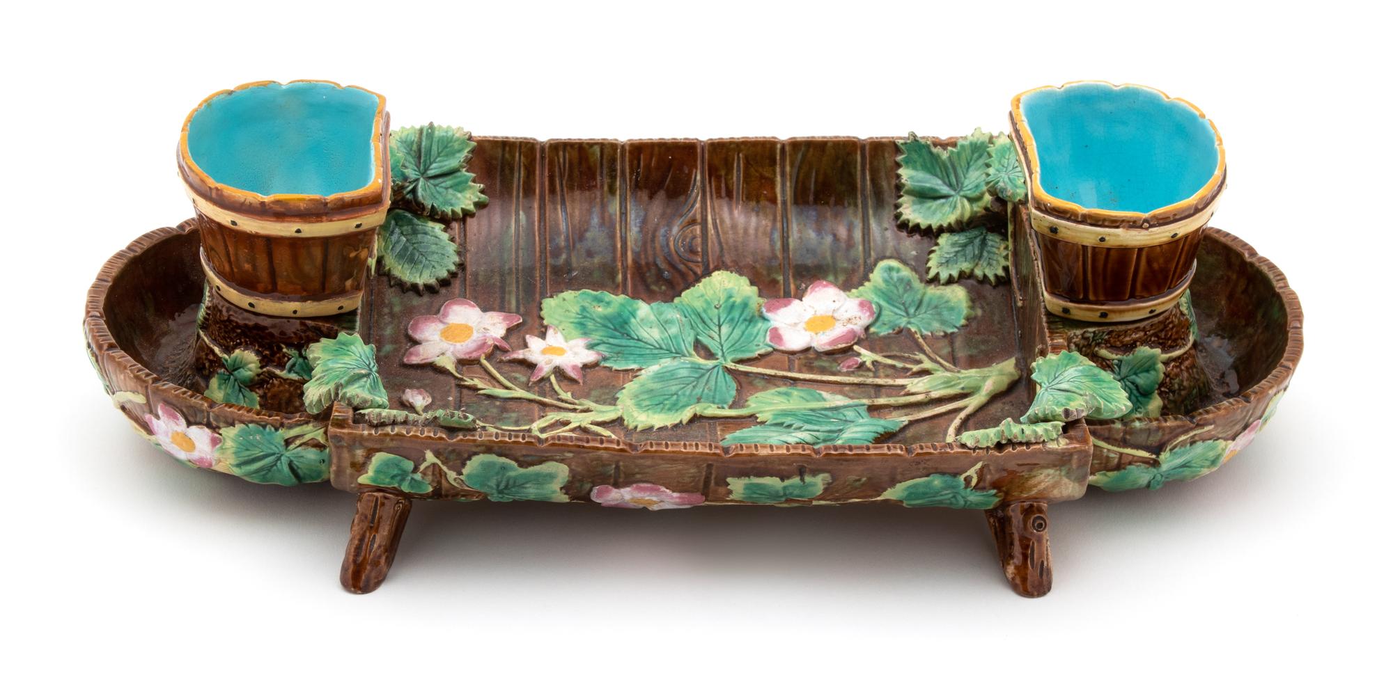 An English Majolica Centerbowl
