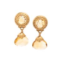 YELLOW GOLD AND CITRINE CONVERTIBLE EARCLIPS