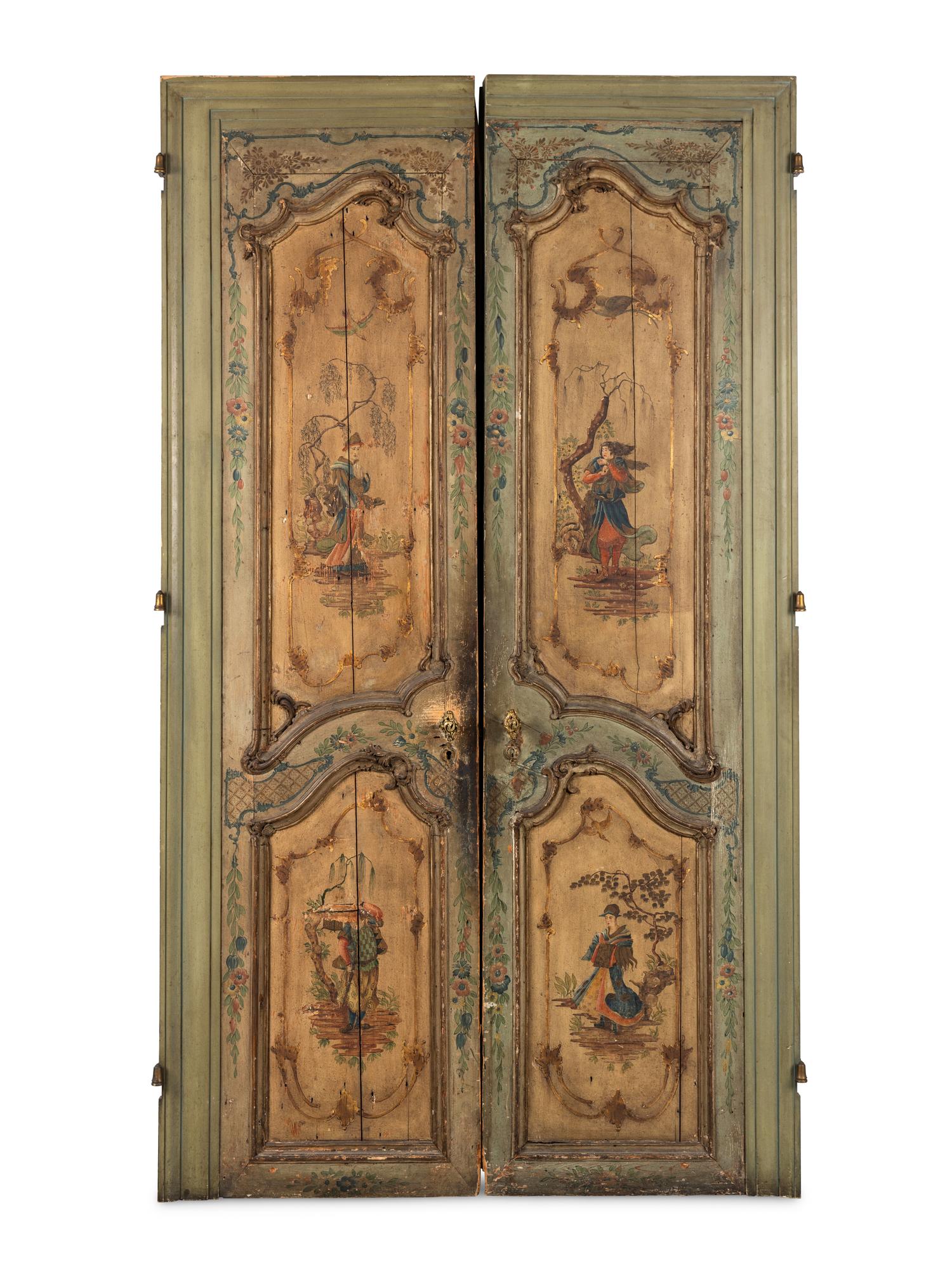 A Pair of Italian Rococo Painted Doors from the Embassy of Italy, Washington, D.C.