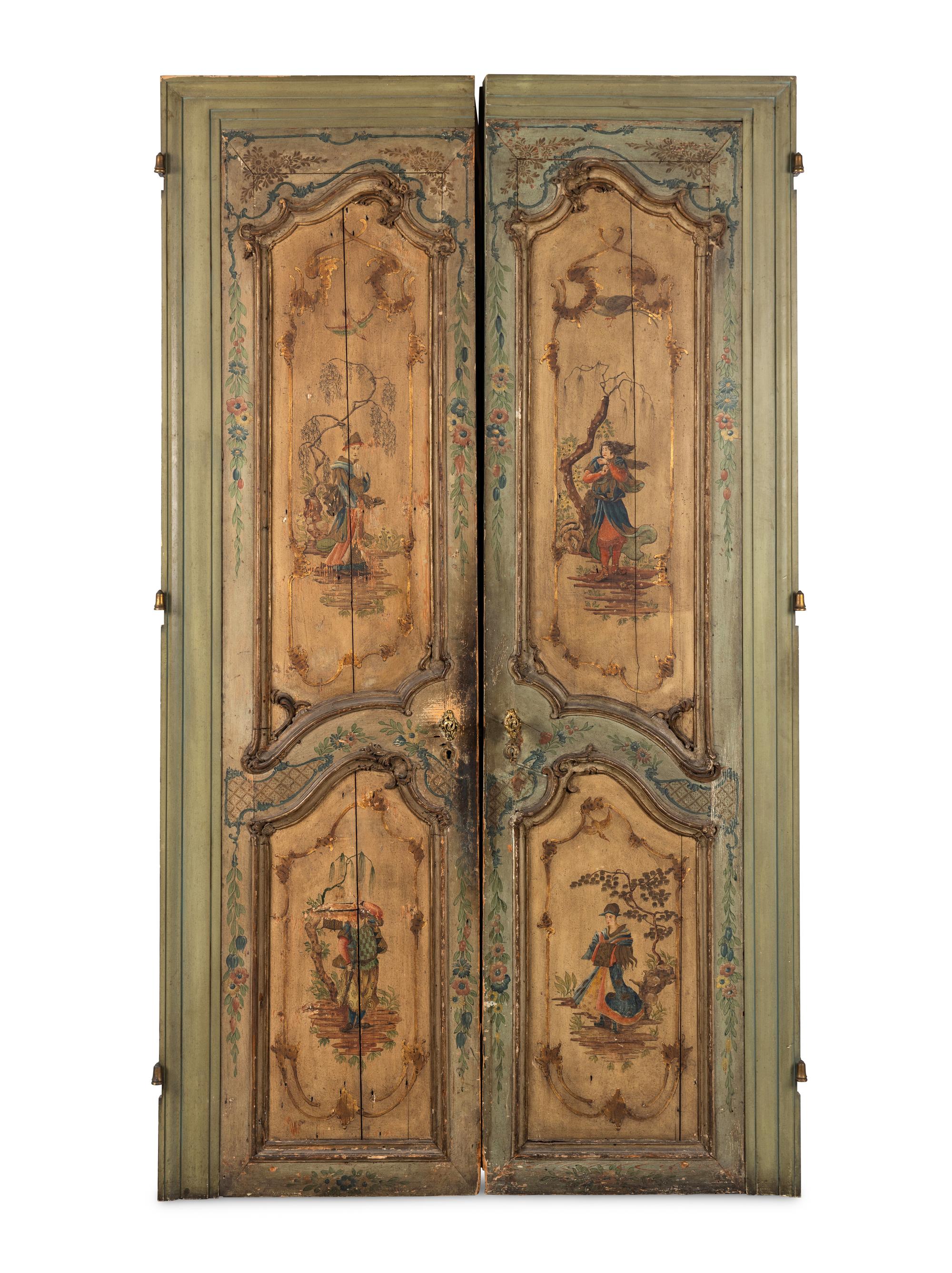 A Pair of Italian Rococo Painted Doors from the Embassy of Italy, Washington, D.C.