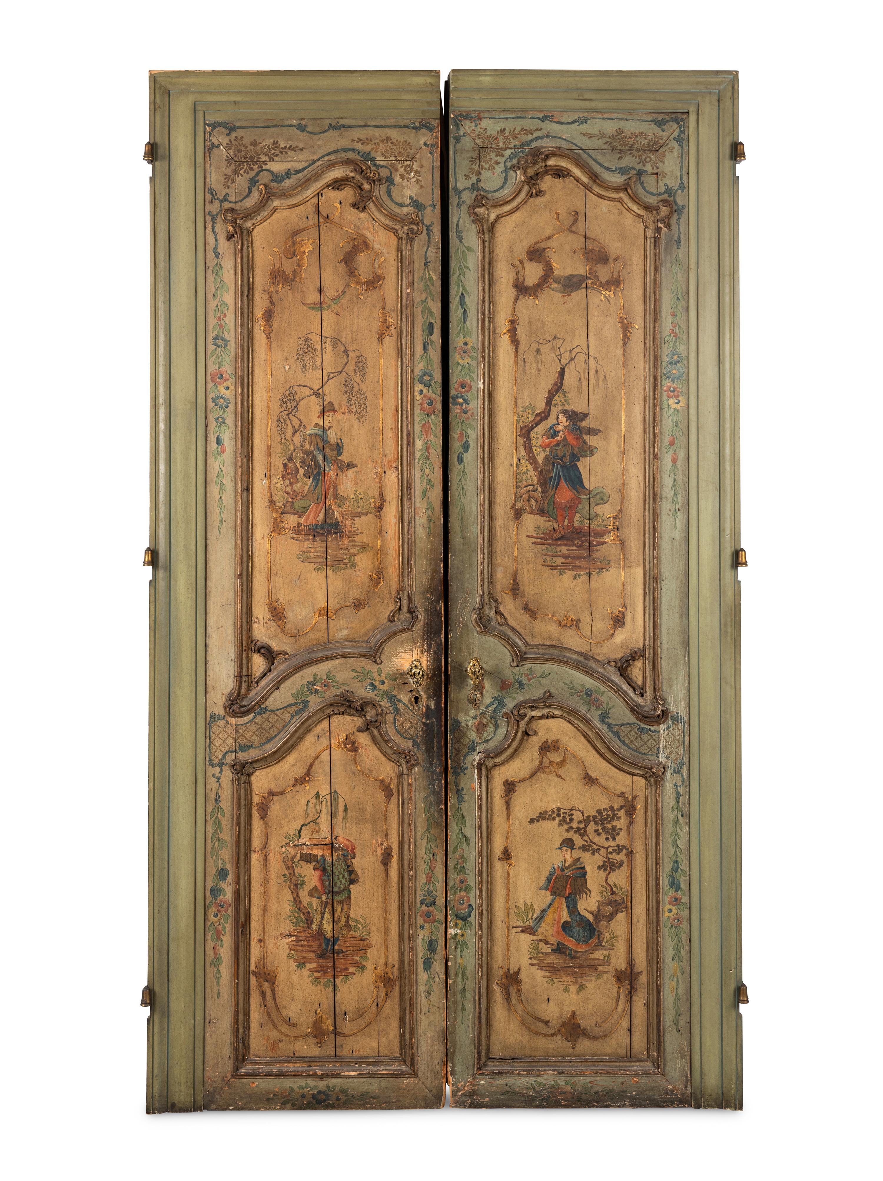 A Pair of Italian Rococo Painted Doors from the Embassy of Italy, Washington, D.C.