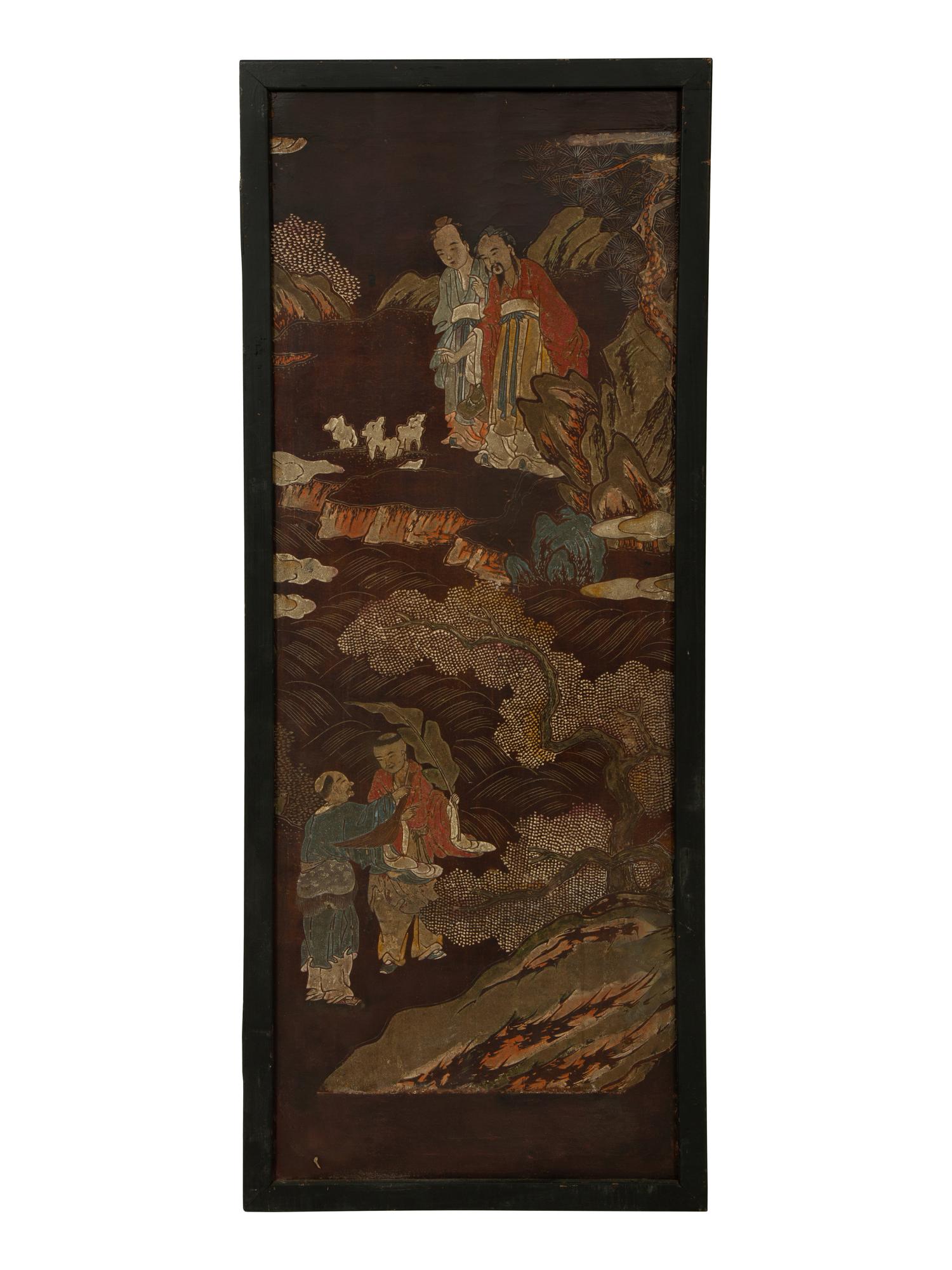 Seven Chinese Framed Lacquer Panels — 19TH CENTURY