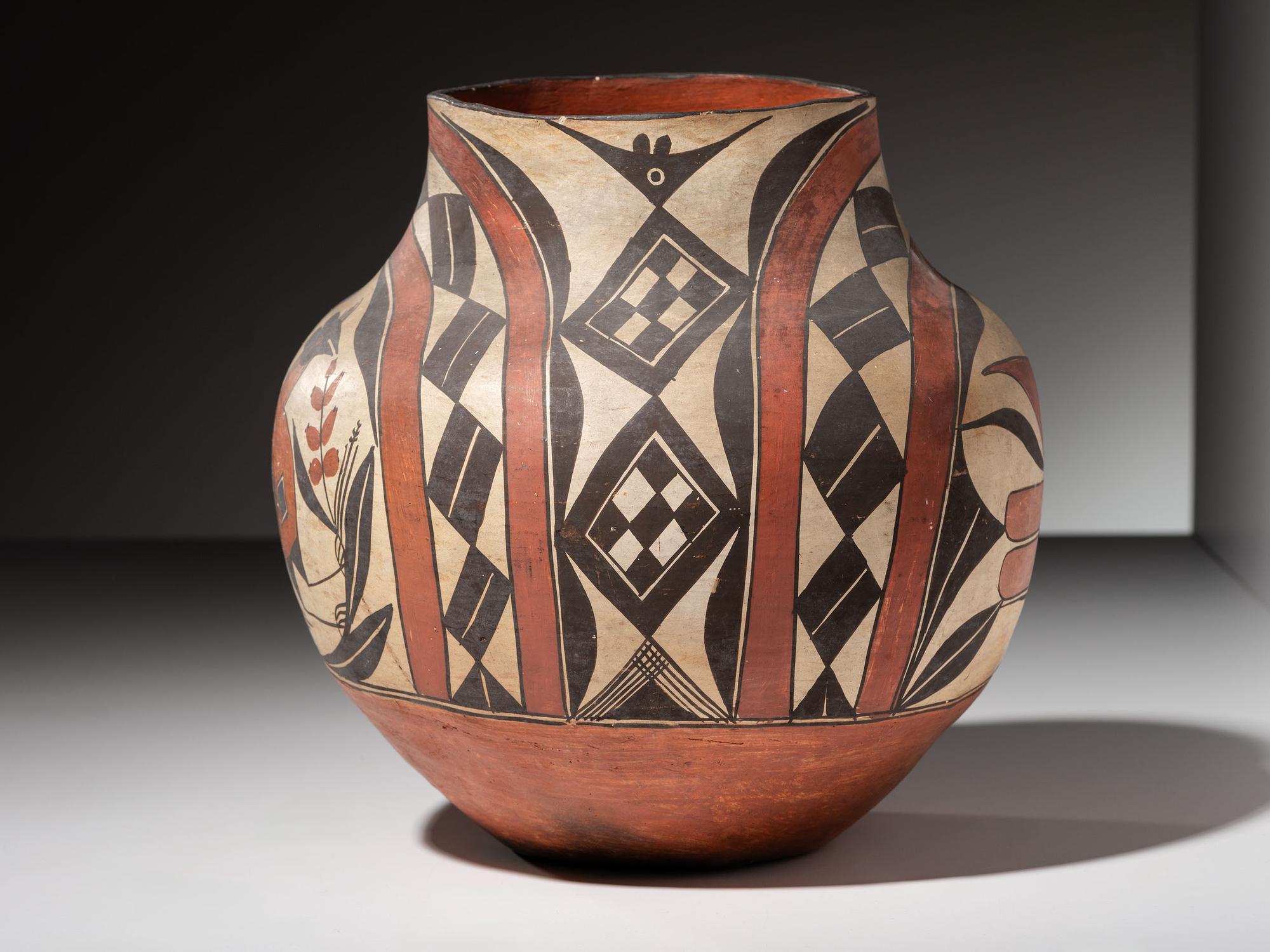 Acoma Pottery Jar, with Birds