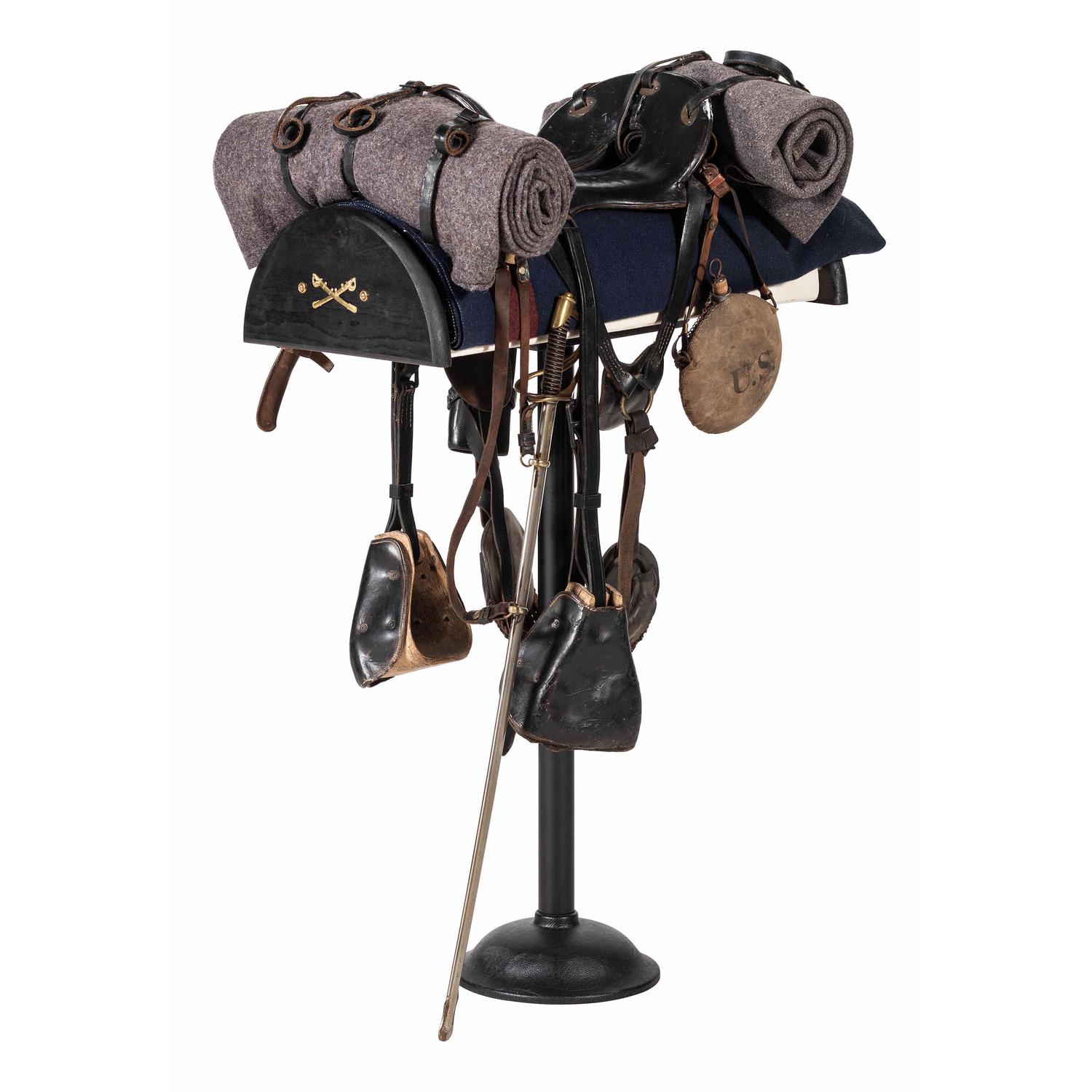US Model 1902 McClellan Saddle Display with Associated Accoutrements