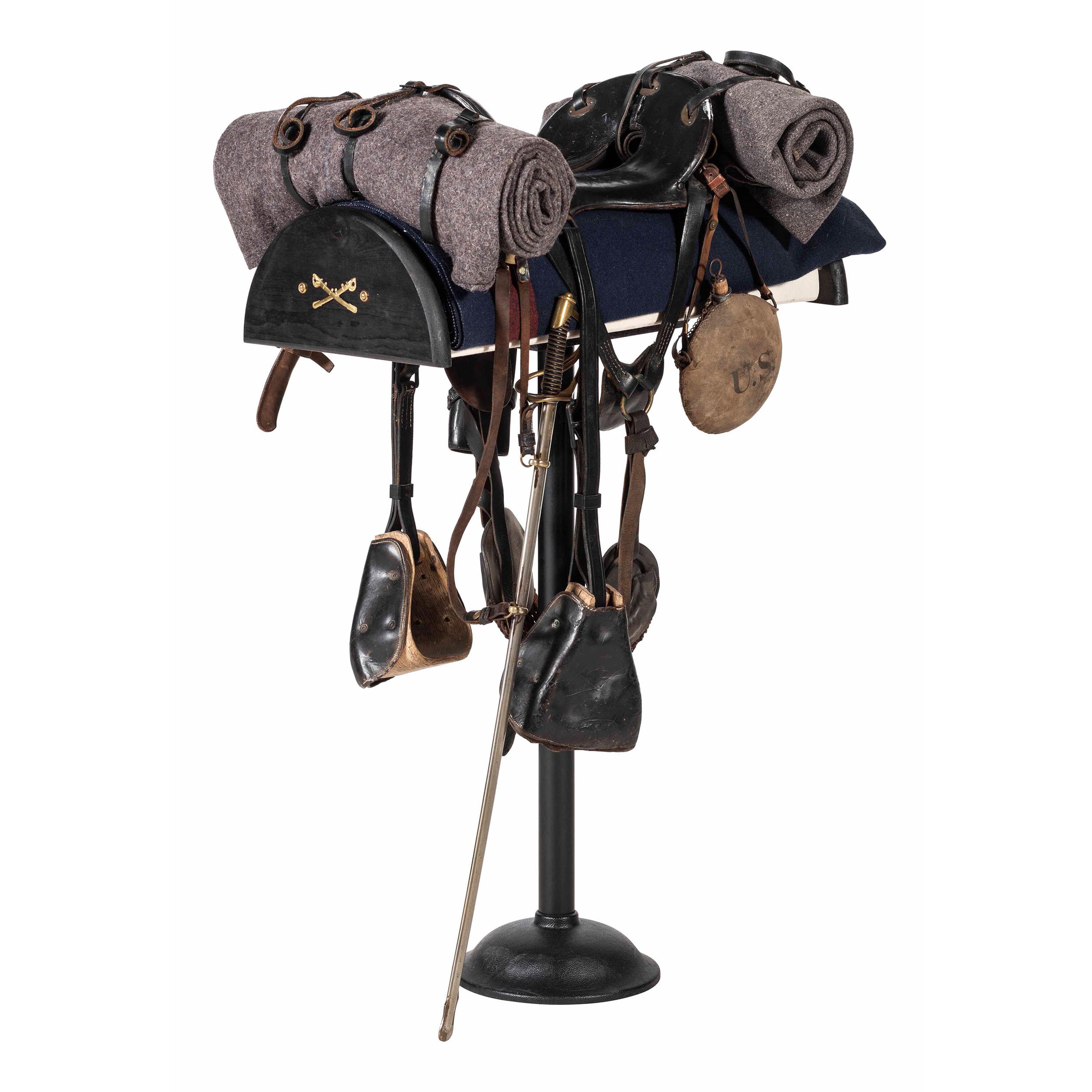 US Model 1902 McClellan Saddle Display with Associated Accoutrements